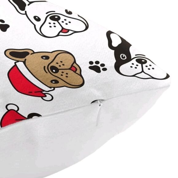 Bulldog Christmas Pillow Cover - Picture 2 of 4